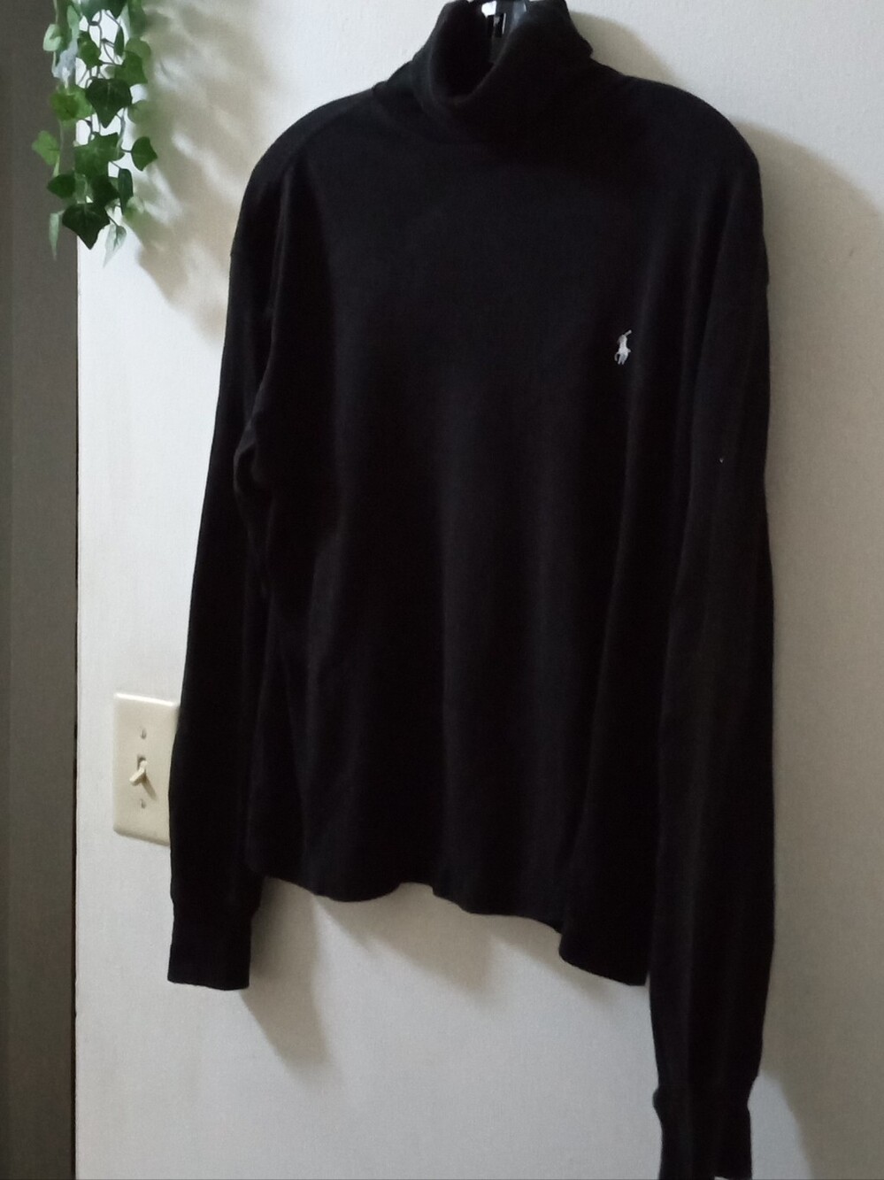 Ralph Lauren Black Turtleneck with Polo Pony Logo